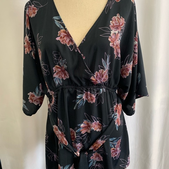 JESSICA SIMPSON SZ Lg FLORAL LOW-CUT BELTED TUNIC - Picture 9 of 15
